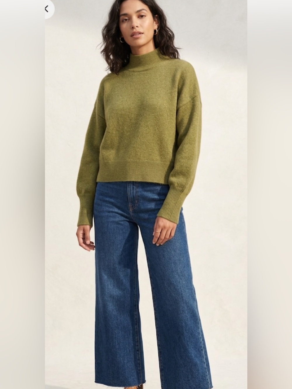 Sophie Rue Green Mock Neck Sweater  XS -